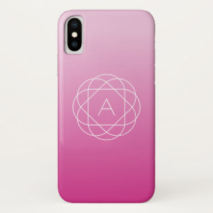 Flower-Like Geometric Monogram   Pink Shaded Ombre Case-Mate iPhone Case