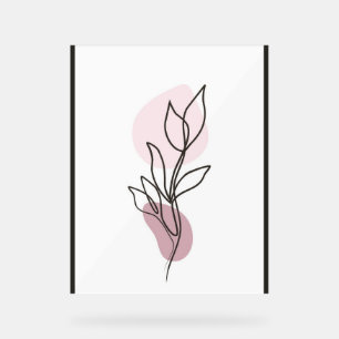 Flower line art acrylic sign