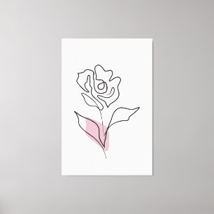 Flower line art canvas print