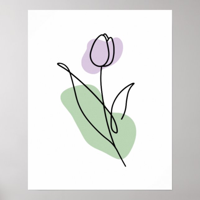 Flower Line Art Poster (Front)