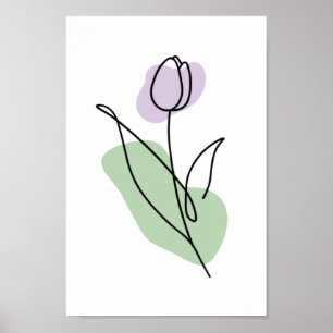 Flower Line Art Poster