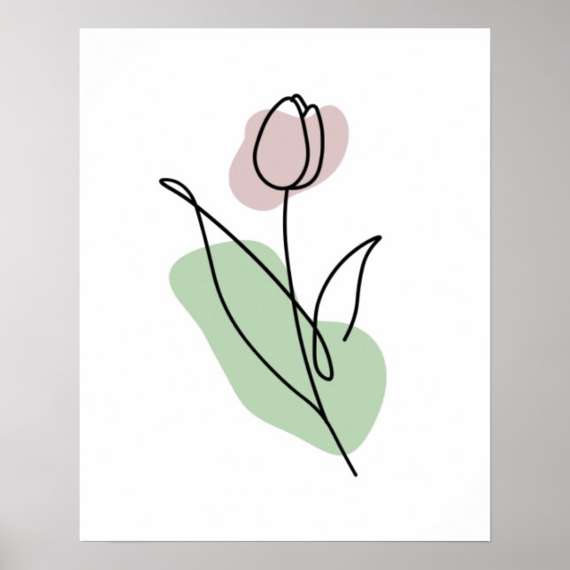 Flower Line Art Poster (Front)