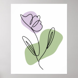 Flower Line Art Poster
