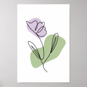 Flower Line Art Poster