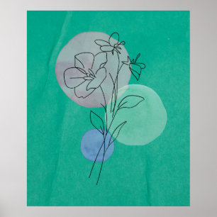 Flower Line art Prints, Floral wall art