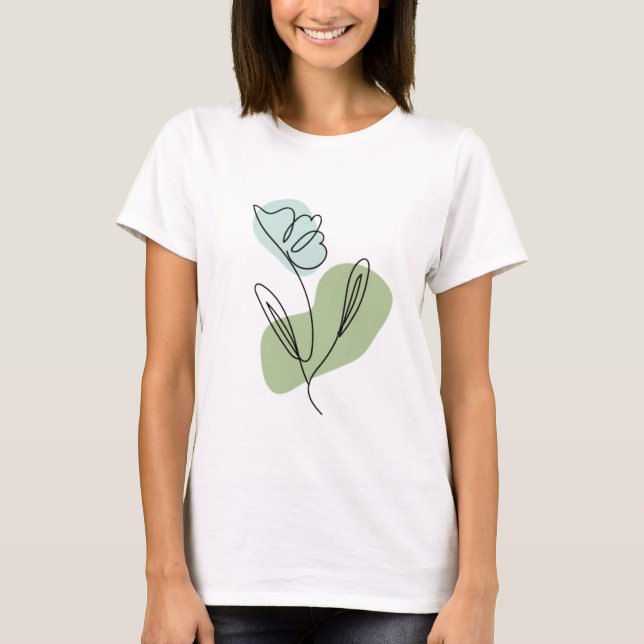 Flower Line Art  T-Shirt (Front)