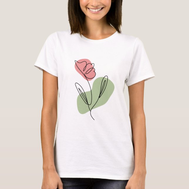 Flower Line Art   T-Shirt (Front)