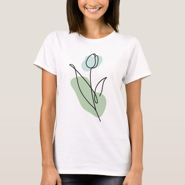 Flower Line Art    T-Shirt (Front)