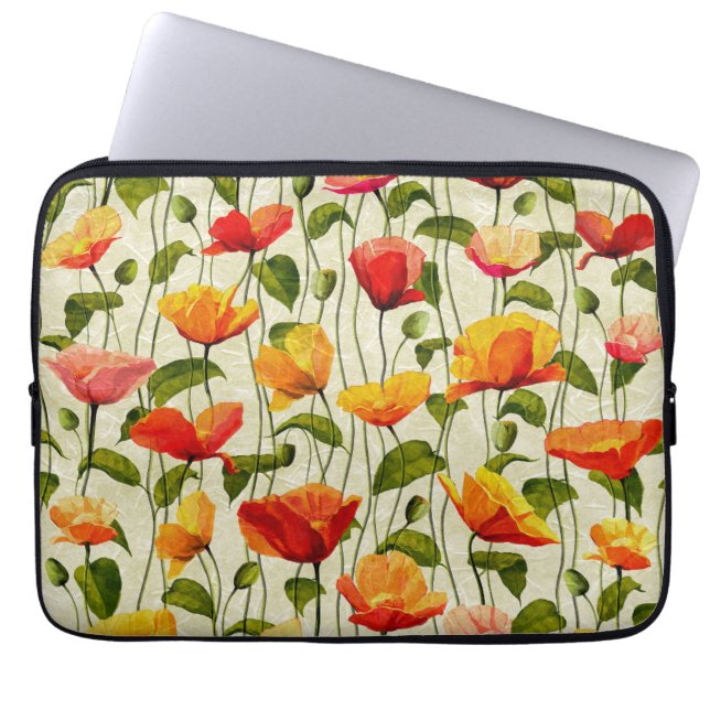 Flower line  laptop sleeve (Front)