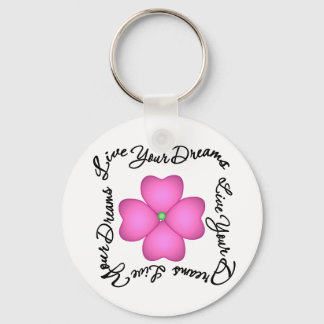 Flower - Live Your Dreams Key Ring