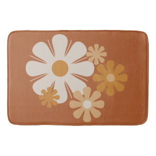Flower Locus Retro Minimalist Floral Pattern Bath Mat