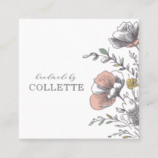 Flower Logo Handmade By  Square Business Card
