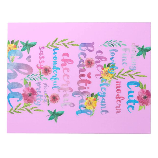Flower Lover | Flower Cute Modern Beautiful Notepad (Front)