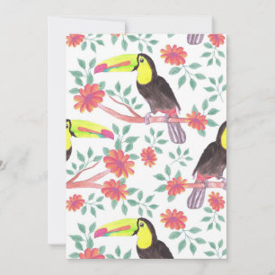 Flower Lover Toucan Bird And Flowers Save The Date
