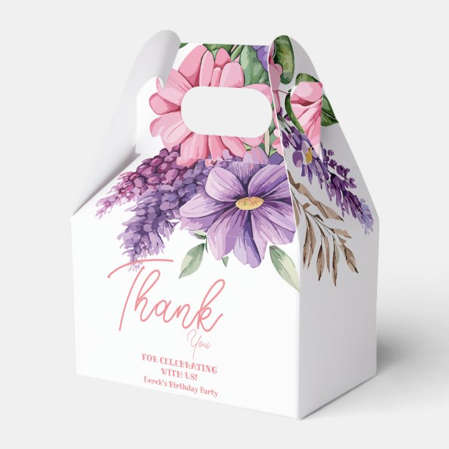Flower lover's birthday favour box (Front Side)