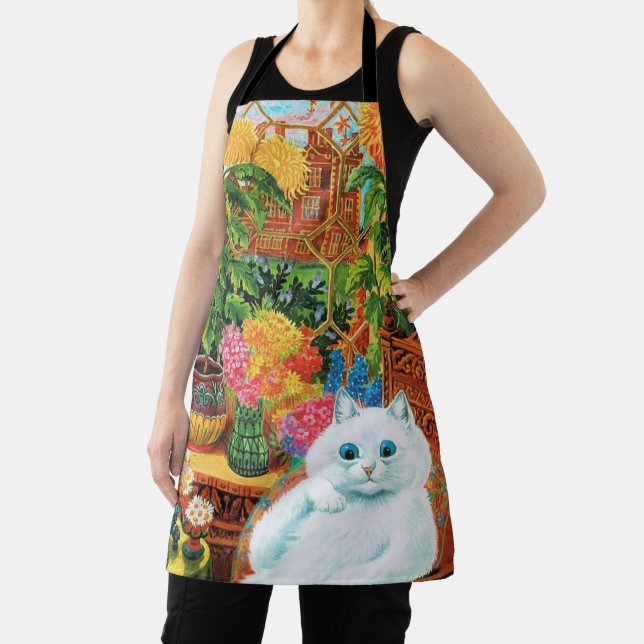 Flower Lovers Cat, Louis Wain Apron (Insitu)