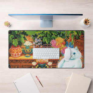 Flower Lovers Cat, Louis Wain Desk Mat