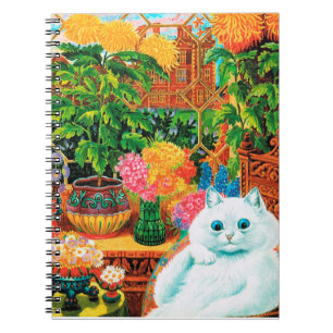 Flower Lovers Cat, Louis Wain Spiral Notebook