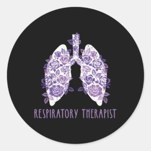 Flower Lung Respiratory Therapist Classic Round Sticker