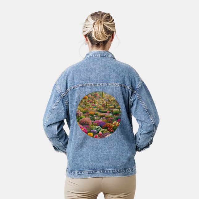 Flower magic – a paradise of colours denim jacket (Model)