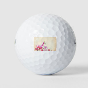 Flower Magnolia Watercolor Floral Spring Vintage Golf Balls