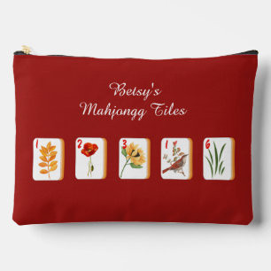 Flower Mahjong Tiles Accessory Bag