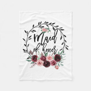 Flower Maid Of Honor Shower Wedding Bachelorette P Fleece Blanket