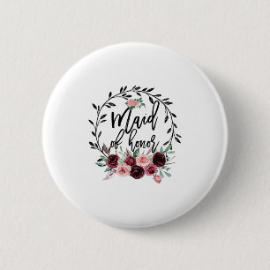 Flower Maid Of Honour Shower Wedding Bachelorette 6 Cm Round Badge