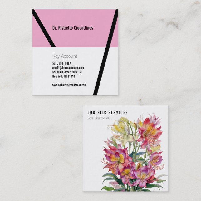 Flower majestic  square business card (Front/Back)