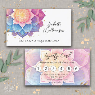 Flower Mandala Holistic Health Wellness Therapist  Business Card