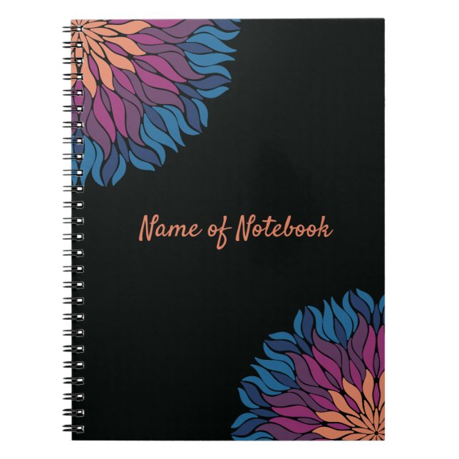 Flower Mandala in blues and mauve Notebook (Front)
