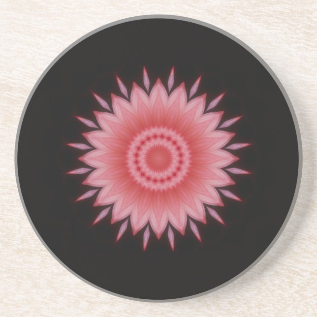 Flower Mandala in Pink Coaster (Front)