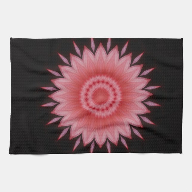 Flower Mandala in Pink Tea Towel (Horizontal)