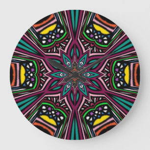 flower Mandala  Large Clock