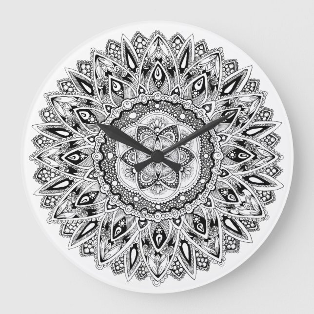 Flower mandala w/ seed of life large clock (Front)