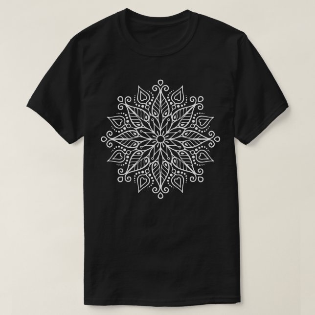Flower Mandala WB T-Shirt (Design Front)