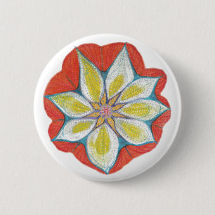Flower Mandala Yoga Round Badge