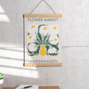 Flower Market  Abstract Retro Daisy Poster