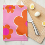 Flower Market Amsterdam Retro Flowers Pink Orange Tea Towel<br><div class="desc">Flower Market Amsterdam: Floral Art – Retro Flowers Print – Pink and Orange.</div>