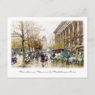 Flower Market at the Madeleine, Paris Postcard