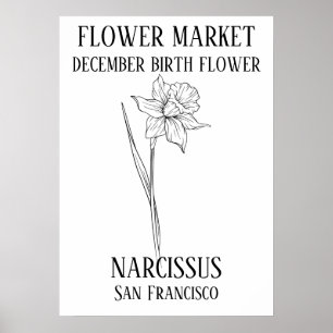 Flower Market Birth flower DECEMBER Art Print