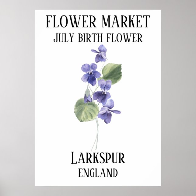 Flower Market Birth flower JULY Art Print (Front)
