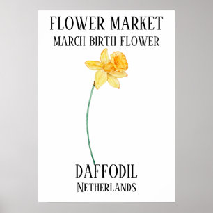 Flower Market Birth flower MARCH Art Print