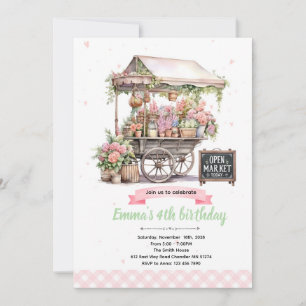 Flower market birthday invitation