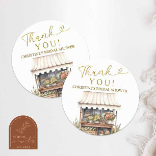 Flower Market Bridal Shower Thank You Sticker