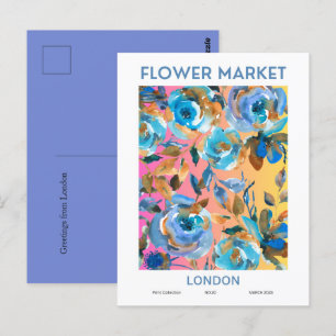 Flower Market Cities of the World London Custom  Postcard
