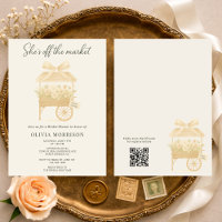 Flower Market Coquette Bow QR Code Bridal Shower