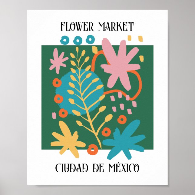 Flower Market Editable Mexico City Poster (Front)