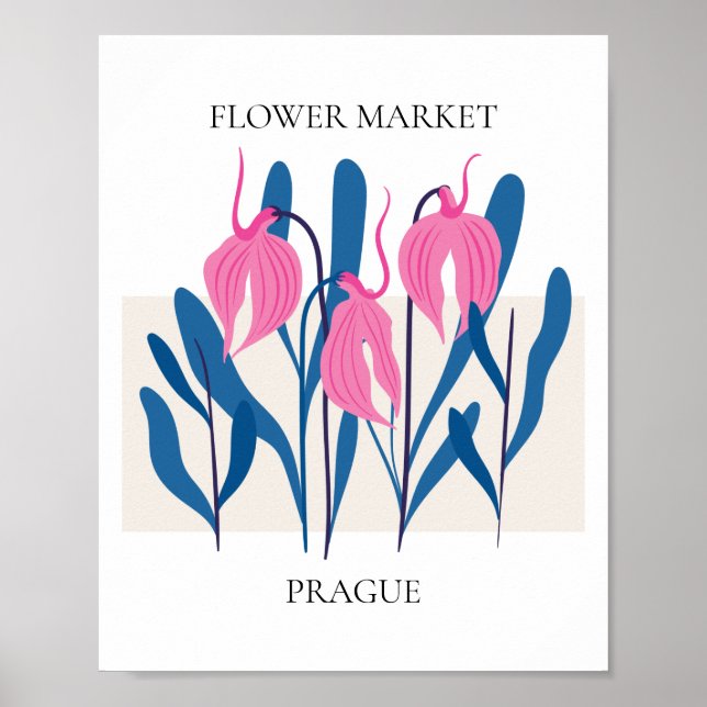 Flower Market Editable Prague Poster (Front)