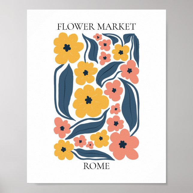 Flower Market Editable Rome Poster (Front)